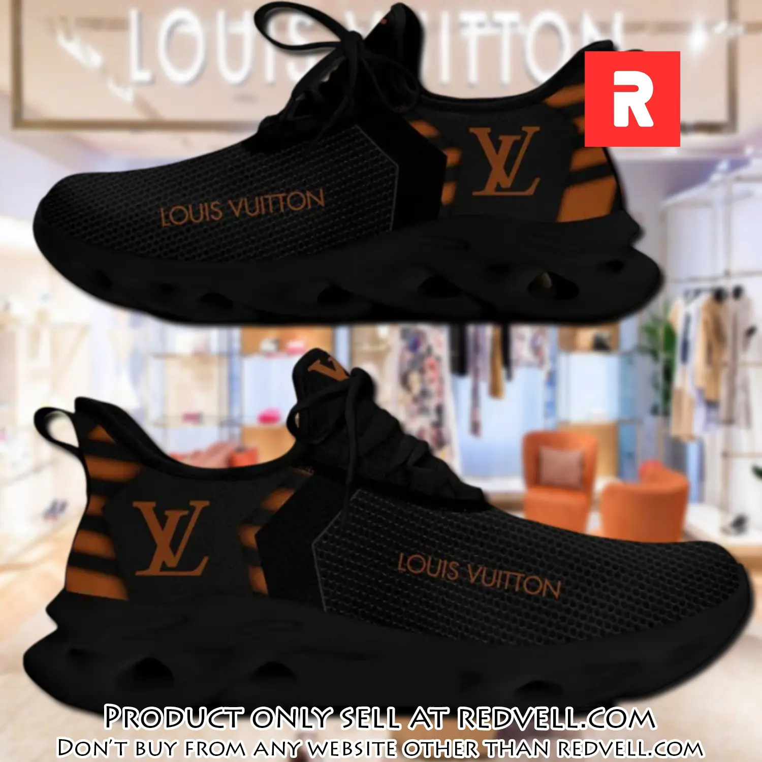 Louis vuitton orange logo black max soul shoes luxury brand gifts for men women rv4510561